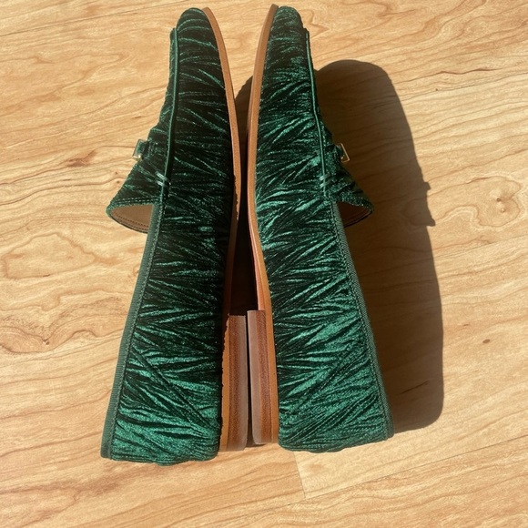 |Sam Elderman| Emerald Green Velvet Leather Loafers Woman’s Size 10.5 - Picture 6 of 8